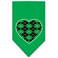 Unconditional Love Argyle Heart Green Screen Print Bandana Emerald Green Small UN797501